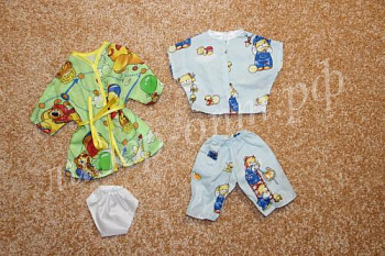 Набор домашней одежды для куклы: пижама и халат